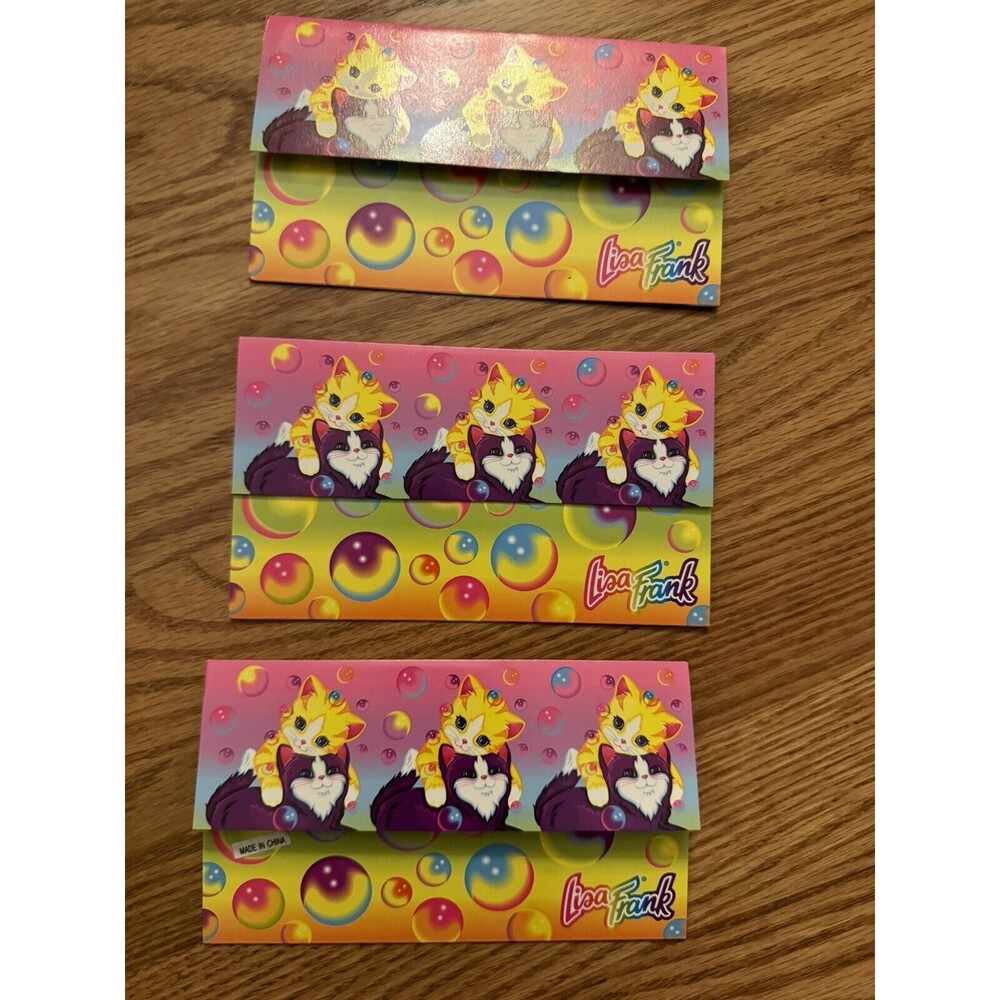 Lisa Frank Postalette Envelope Kitten Bubbles Lot Of 3 Cards Vintage 1990s